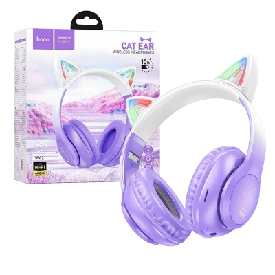 hoco. Slušalice bežične sa mikrofonom, Bluetooth - W42 Cat Ears, Purple Grape