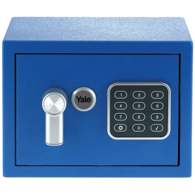 Yale Sef, mini, PIN code pristup, zaključavanje s ključem, plava - YSV/170/DB1/B