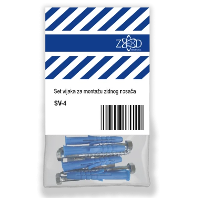 ZED electronic Set vijaka za montažu zidnog nosača, 4 sarafa u pak. - SV-4