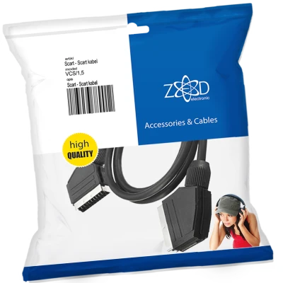 ZED electronic Scart kabl, 21 pinski, oklopljen, 1.5 met - VCS/1,5