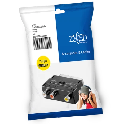 ZED electronic Scart prelaz  na 3 x RCA (činč), sa prekidačem - VP49