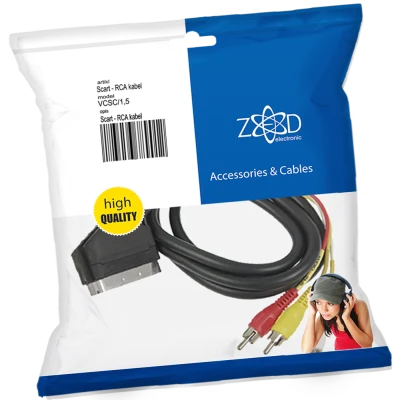 ZED electronic Scart - RCA (činč) kabl , 1.5 met - VCSC/1,5