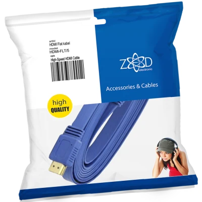 ZED electronic HDMI kabl, plosnati, 5.0 met, ver. 2.0, 3D, Ethernet - HDMI-FLT/5