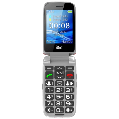 MeanIT Telefon mobilni, 2.8" ekran, Dual SIM, SOS tipka - SENIOR FLIP MAX Red