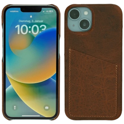 Wachikopa Maska za iPhone 14 Pro, držač za kartice, koža - Full Leather Case iPhone 14 Pro