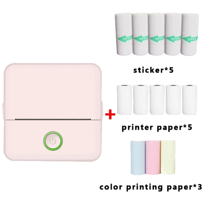 NN-Su Printer, mobilni , Zero INK, Bluetooth, set - X6 Mini Printer,set,Bluetooth,Pink