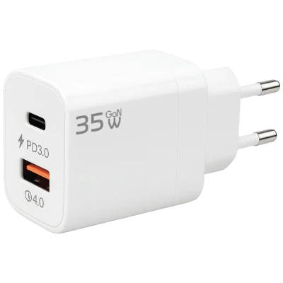 REDLINE Punjač kućni, 1 x USB-A, 1 x USB-C, brzi, 35W, GaN - GL-35W-AC