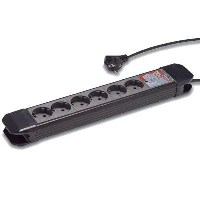 Famatel Produžni kabl 6 utičnica, 1.5m, prekidač, crni, 1.5mm² - 23612