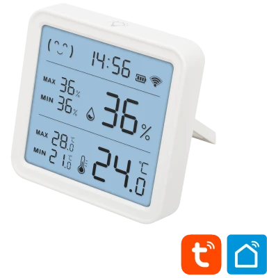 home Pametni mjerač temperature i vlažnosti, LCD, sat - HSTHC