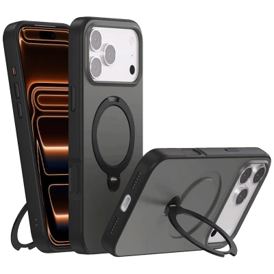 NN-Su Maska sa rot. držačem za iPhone 17 Pro Max, Magsafe, black - iPhone 17 Rotation Holder