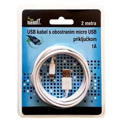 MeanIT USB A na USB micro kabl, FLIP, dužina 2.0 metra - USB / micro USB - 2m