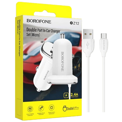 Borofone Auto punjač sa micro USB kabelom, 2 x USB, 5 V/2.4 A - BZ12 Lasting power set
