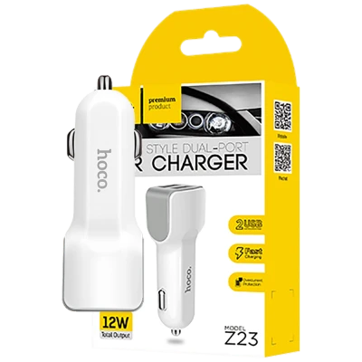 hoco. Auto punjač za smartphone, 2 x USB, 5V / 2.4 A - Z23 Grand Style Dual port