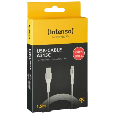 (Intenso) USB kabl za smartphone, USB-A to USB type C, 1.5 met. - USB-Cable A315C