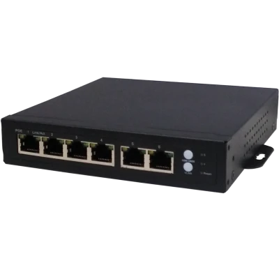 Amiko Home PoE mrežni switch, 6 port RJ-45, 4 PoE, rack ugradnja  - POE SWITCH 4CH+2