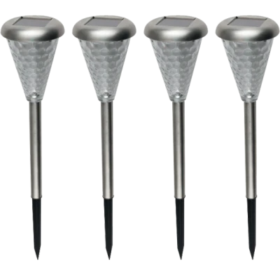 home Solarna vrtna LED lampa, metal/staklo, set 4 komada, 300 mAh - MX 811/4