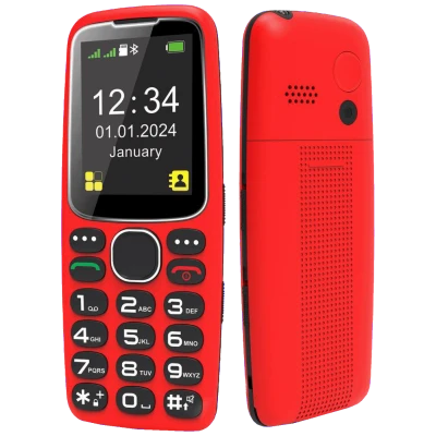 MeanIT Telefon mobilni, 2.4" zaslon, SOS tipka, crveni - Senior 10 Plus, Crveni