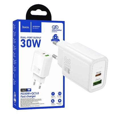 hoco. Punjač kućni, brzi, PD30W + QC3.0 - N63 Gentle