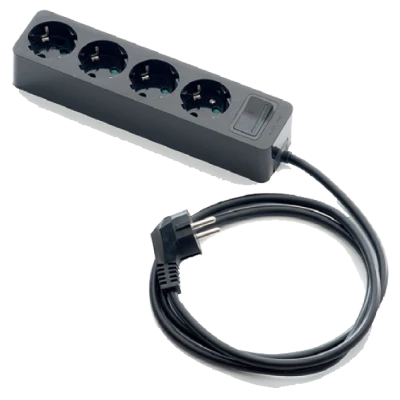 Famatel Produžni kabl 4 utičnice, 1.5m, prekidač, crni, 1.5mm² - 2628N-PK4/1.5