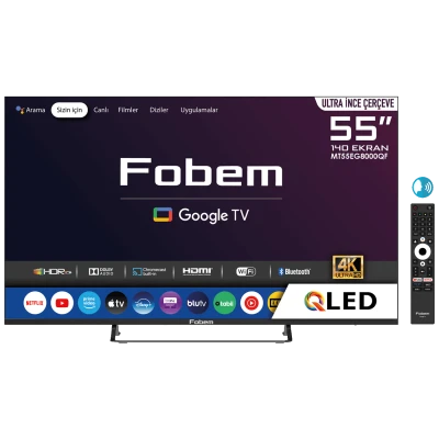 Fobem Televizor Smart QLED 4K UltraHD 55", Google TV - MT55EG8000QF