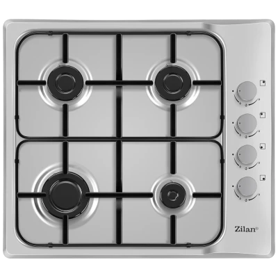 Zilan Ugradbena plinska ploča za kuhanje, 60 cm, Inox - ZLN0027