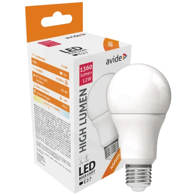 Avide Sijalica, LED 12W, E27, 4000K, 230V AC, bijela svjetlost - Globe A60 12W E27