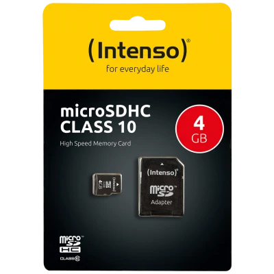 (Intenso) Micro SD Kartica 4GB Class 10 (SDHC & SDXC) sa adapterom - SDHCmicro+ad-4GB/Class10