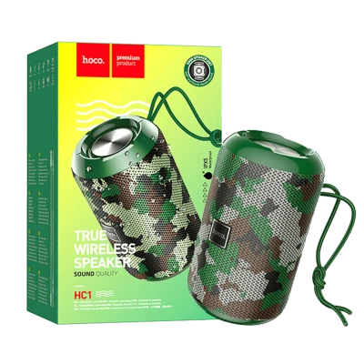 hoco. Zvučnik bežični, Hoco HC1, Bluetooth, 1200mAh, 5W, IPX5 - HC1 Camouflage Green