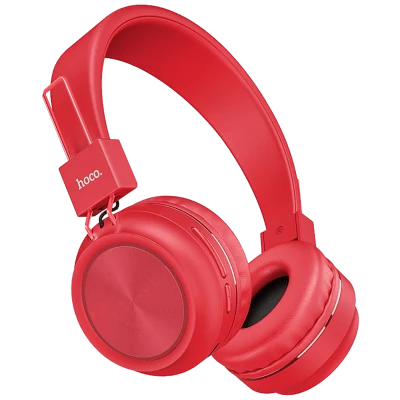 hoco. Slušalice bežične/žične, Bluetooth, 8h rada, mikrofon - W25 Promise Crvene
