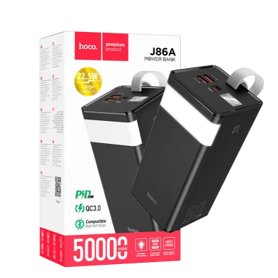 hoco. Punjač prijenosni sa lampom, 50000mAh, brzi QC/PD, 3A - J86A Powermaster