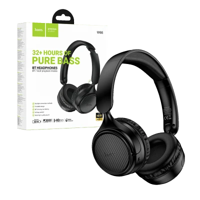 hoco. Slušalice bežične, Bluetooth / AUX - W66 Black