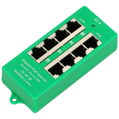 Extralink PoE Injector sa 4 Gigabit 802.3at/af porta, Mode A, aktivni - 4 Port Gigabit PoE Injector
