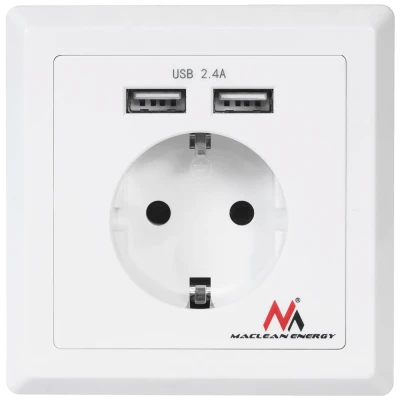 Maclean Strujna utičnica, schuko, sa 2 x USB port za punjenje - MCE237