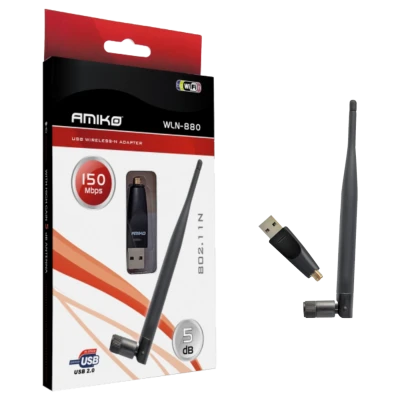 Amiko Wi-Fi mrežna kartica, USB, 2.4 GHz, 5 dB, 150 Mbps - WLN-880