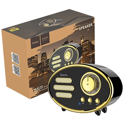 hoco. Zvučnik bežični, Bluetooth,retro, 1200 mAh, 5 h, 5 W, crna - BS25 Time, Bluetooth, retro, black