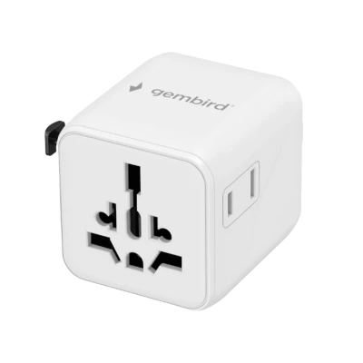 Univerzalni strujni adapter za sve zemlje GEMBIRD, 20 W, white, TPA-INT-01-W
