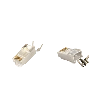 Konektor 10 komada GEMBIRD LC-PTF7-01/10, Shielded modular CAT7, pass-through type plug 15u" gold, plated