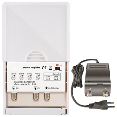 Amiko Pojačalo antensko + LTE / 4G filter sa 2 podesiva ulaza - DOUBLE AMPLIFIER