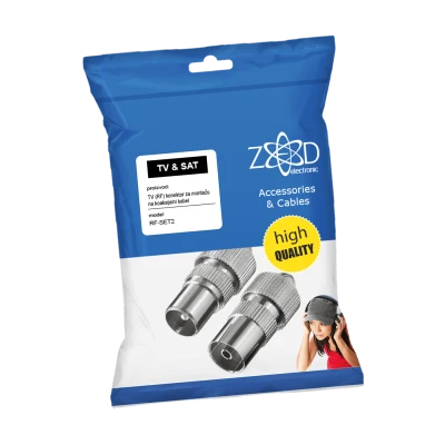 ZED electronic RF utikač + RF utičnica metalna - RF-SET2