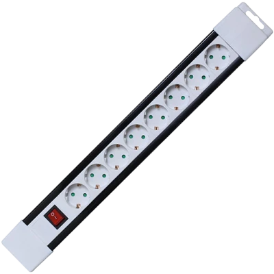 home Produžni kabl, 8 utičnica, prekidač, 1,0mm², 2 met, bijeli - PNV 08K/WH