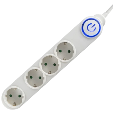 home Produžni kabl, 4 utičnice, 3 x 1,0mm², 1,5met, bijeli - NV 04TK/WH