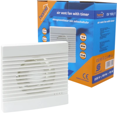 home Aspirator ugradbeni za ventilaciju sa timerom, 158x158mm - EV 100/T