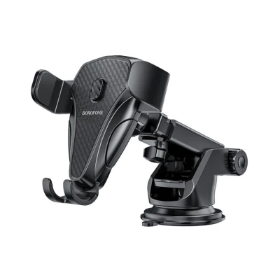 Univerzalni auto držač nosač za mobitel BOROFONE BH38 Magic bay one button center console car black